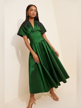 Anthropologie Exquise Tobie Dress in Emerald Green size small